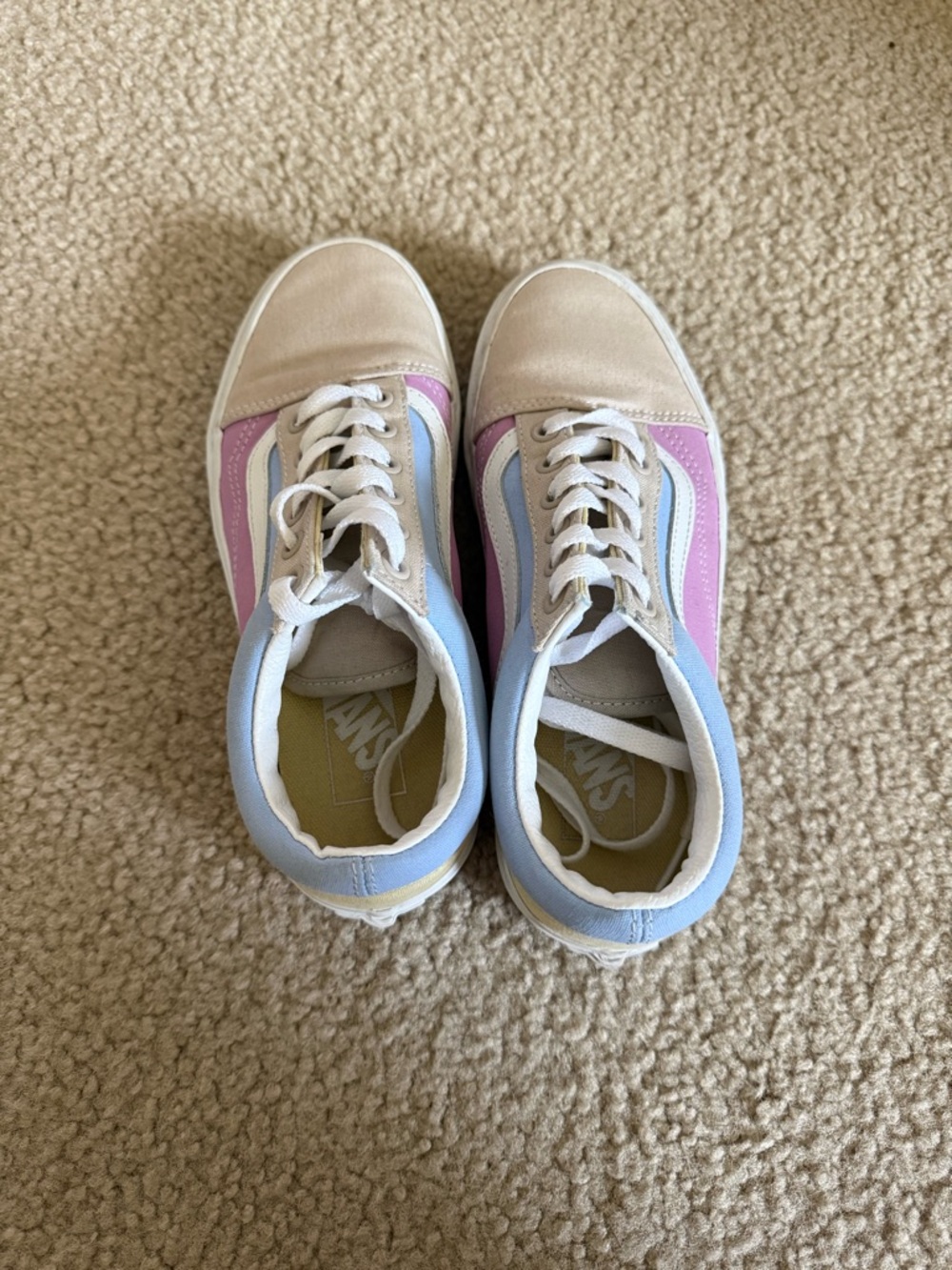 Vans Pastel Pink and Light Blue Old Skool Sneakers